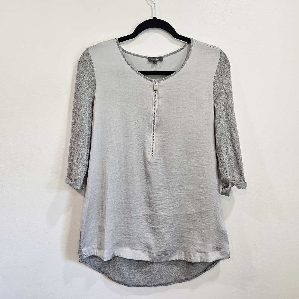 Women's Vince Camuto 3/4 Sleeve Zip Front Top Size Petite M